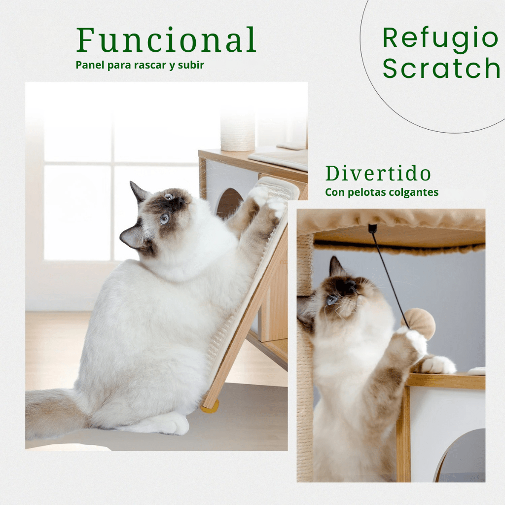 Refugio Scratch - Colección Wood Essentials - Tienda Gatos